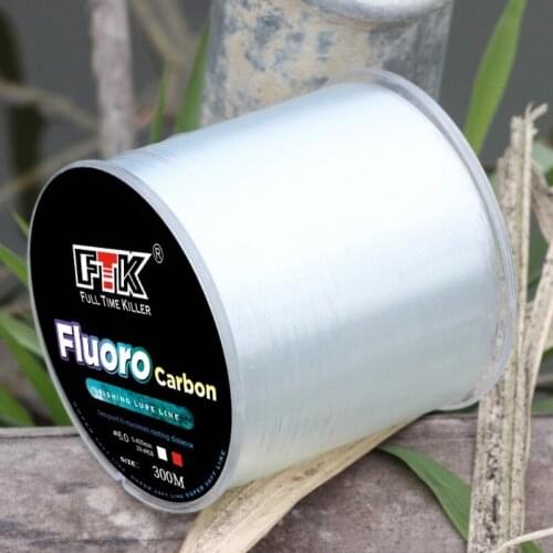 300/500M Carbon Fiber Coating Leader Lure Fishing Line 0.14-0.5mm 4.13LB-34.32LB Wearable Fluorocarbon Fishing Line Accessories
