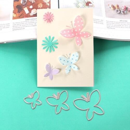 DUOFEN METAL CUTTING DIES 010004 3pcs cartoon Butterflies stencil for DIY papercraft projects Scrapbook Paper Album