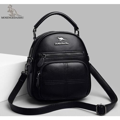 Multifunction Women Backpack Famous Brand Mini Bookbag Luxury School Bags for Girls High Quality Leather Crossbody Shoulder Bag