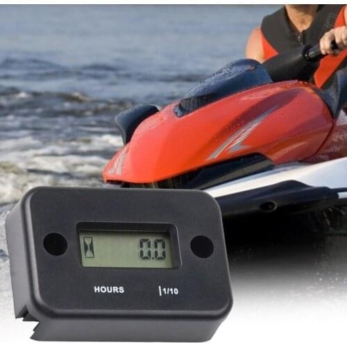 Motorcycle Waterproof Digital Hour Meter LCD Display Portable Engine Gauge Hour Meter For Motorcycle Boat Engines Hour Meter
