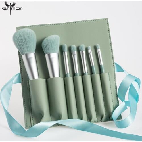 Anmor 7Pcs Luxury Makeup Brushes Set For Powder Contour Eyeshadow Concealer Eye Blending Make Up Brush With Bag Cosmetics Beauty