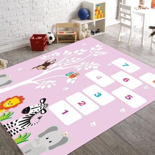 Animal and Hopscotch 3 Non Slip Floor Carpet, Teens Carpet