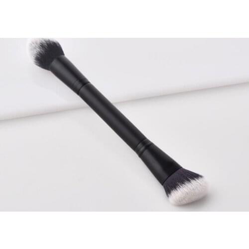 Single makeup brush beauty tool double-headed brush with wooden handle