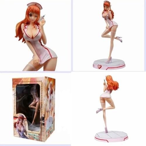 One Piece Japanese Anime Character 33CM GK Uniform Temptation Beautiful Sexy Nurse Nami Hand Boxed Model Toy Friend Gift toy