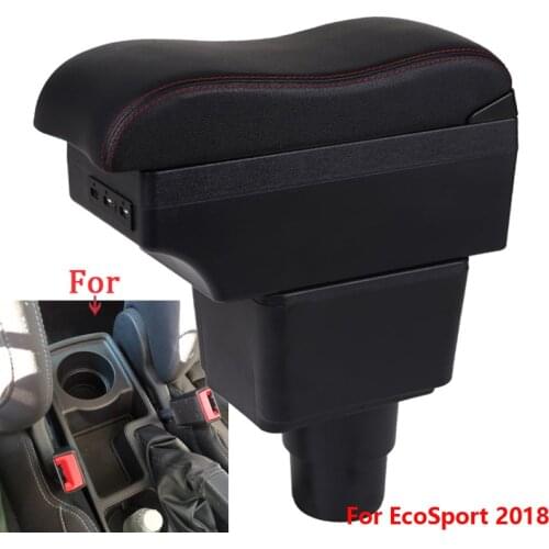 For FORD EcoSport Armrest For FORD EcoSport Car Armrest box 2018-2021 Interior Retrofit Accessories Center Storage box USB