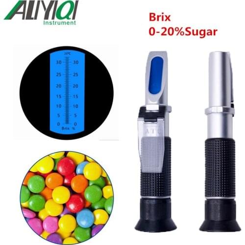 Hand Held Brix Meter Refractometer 0-20%sugar refractometer Minimum Division 0.1% ATCBrix Refractometer