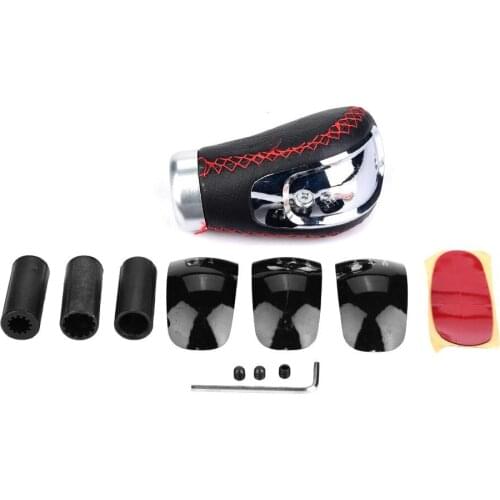 Universal Car gear knobs Stick Sifter 5 6 Speed Pattern with 3 Replacement Covers Gear Lever Shift Knob Head