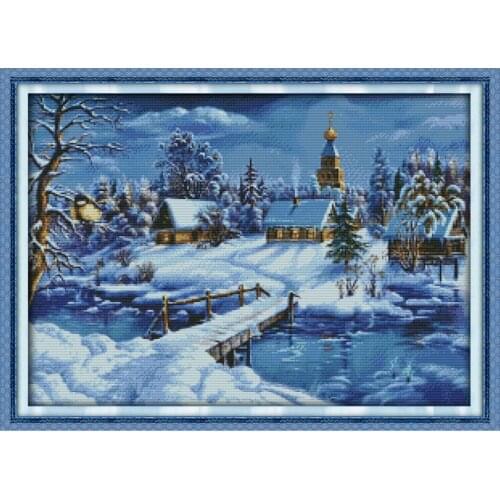 Everlasting Love Christmas A World Of Ice And Snow Ecological Cotton Cross Stitch 11CT And 14CT Printed New Store Sales