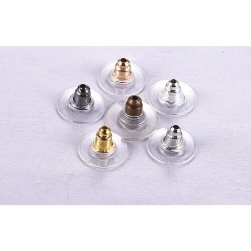 100pcs Alloy Earring Backs Stoppers Ear Post Nuts Stud Earring Stopper Back Plugs DIY Jewelry Findings Accessories Making