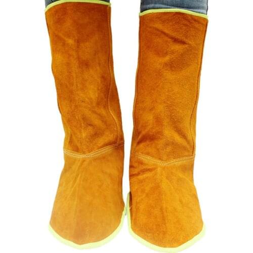 Suede Shoe Protector Long Leather Shoe HeatAbrasion Resistant Welding Spats Shoes Cover Welder Working Feet Protection Cover