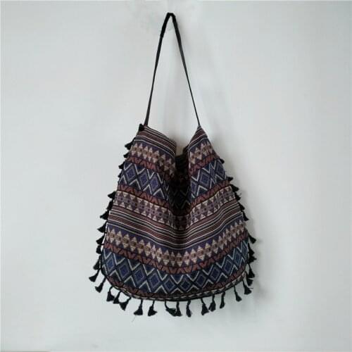 New Vintage Bohemian Fringe Shoulder Bag Women Tassel Boho Hippie Gypsy Fringed Womens Handbags Open Bag Bags