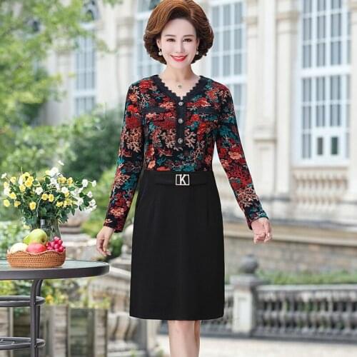2021 Women Patchwork DressSpring V-Neck Fashion Sashes High Waist OL A-Line Dresses Knee-Length Splic Dress