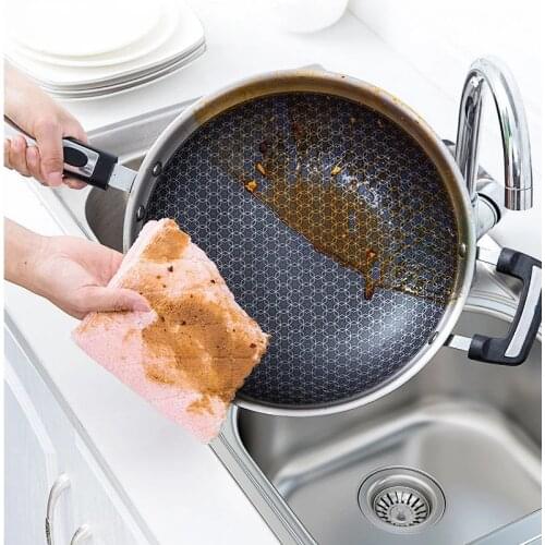 1PC Microfiber Kitchen Dish Cloth Super Absorbent Double-layer Household Cleaning Cloth Non-stick Oil Towel Kitchen Tools Gadge
