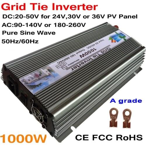 1000W 30V 60cells/36V 72cells MPPT Grid tie inverter 20-45VDC to AC180-260V or 90-140V on grid tie micro inverter 1000W