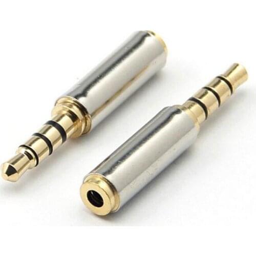 2PCS 2.5 mm Female to 3.5 mm Male Audio Adapter Connector Metal 3.5mm Jack Adapter T235