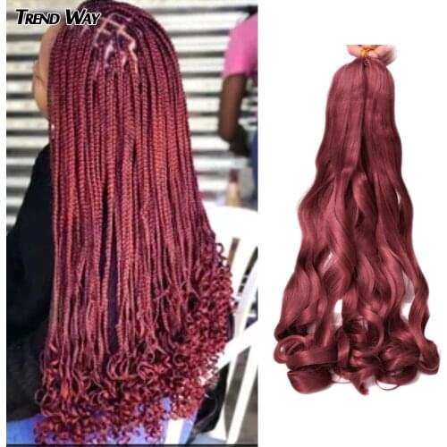 22Inch Spiral Curl Braid Synthetic Hair Loose Wave Crochet Braids Hair Extentions Pre Stretched Braiding Hair For Women Ombre