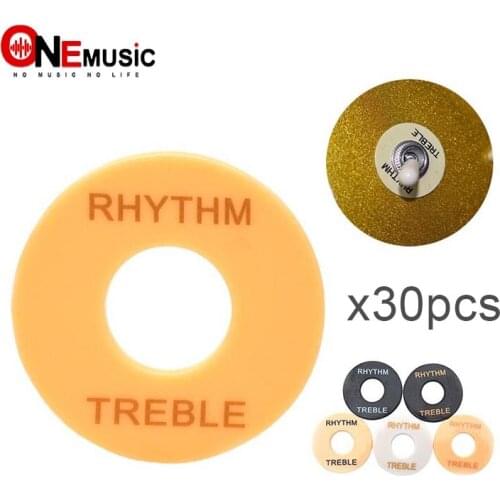 30pcs wholesale Guitar Toggle Switch Plate Rhythm Treble Washer Ring White Black Yellow 3 color Words New for Electric Guitar