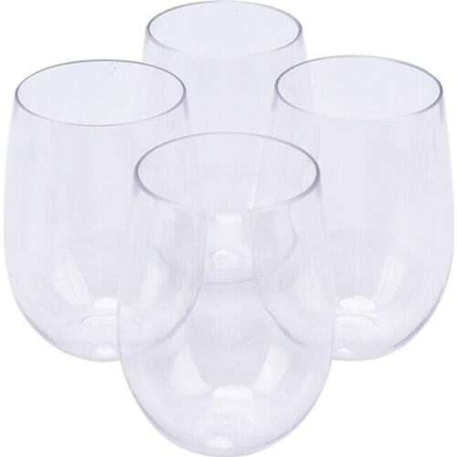 4Pcs Transparent Imitation Glass Mug, Shatterproof Plastic Mug, Safe Reusable Beer Mug, High Temperature Resistant