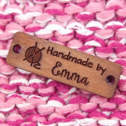 Wooden labels, custom text, knitted labels, personalized labels, custom engraving labels, artistic fonts (WD1402)