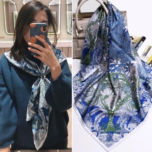 Women Silk Scarf Square Scarf for Hair Women-Pantonight 100% Pure Silk 12MM Hand Rolling Edge Silk Twill Scarf Holiday Use