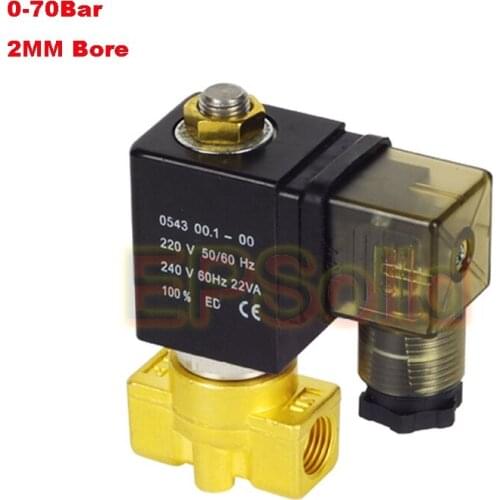 Free Shipping 1/4'' Ports High Pressure 70Bar Pressure Water Solenoid Valve Brass 0.7MPa