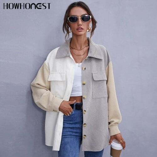 Женские вельветовые рубашки HOWHONEST China At AliExpress