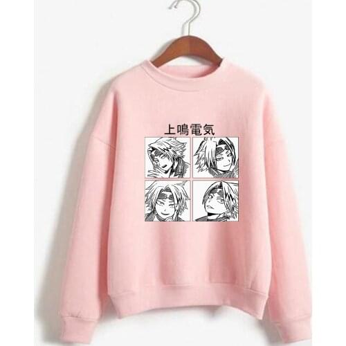 Boku No Hero Academia Hoodies Casual Sweatshirt Loose Harajuku Denki Kaminari Printed Tops Women Fashion