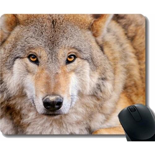 Gaming Mouse Mat,Animal wolf adult Mousepad Nonslip Rubber Backing