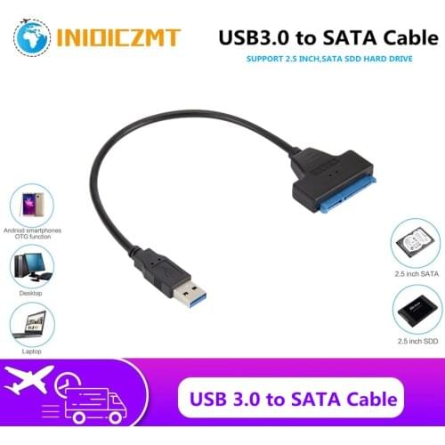 INIOICZMT USB 3.0 to SATA Cable Adapter USB 3.0 SATA Cable Sata to USB Adapter Support 2.5 Inches External SSD HDD Hard Drive