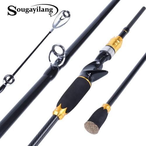 Sougayilang 1.8M 2.1M Lure Rod 4 Section Casting Travel Carbon Spinning Rod Pole Portable Fishing Rod Baitcasting Fishing Pole
