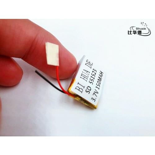 Li-Po 5pcs 3.7V,150mAH,[551523] Polymer lithium ion / Li-ion battery for TOY,POWER BANK,GPS,mp3,mp4,cell phone,speaker