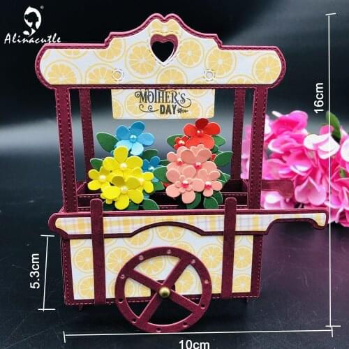 Die Cut Dies 3D Flower Cart Booth Scrapbooking Paper Craft Handmade Album Card Punch Art Knife Dies Alinacraft
