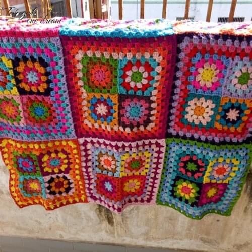 Multifunctional Crochet Portable Office Blanket Handmade Cushion Carpet Hand Hooked Fashion Crochet Felt Pastoral Style Tablemat