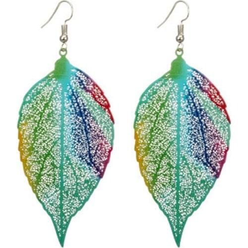 Fashion 4 Colors Boho Luxury Designer Earrings Women Jewelry with Hollow Leaf Pendant Model No. NE1151 Earring Set