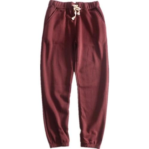 Casual Training Pants Thicken Fleece Cotton Men Jogging Pants Drawstring Harem Black Sports Pants For Men