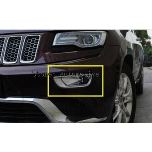 2014 2015 2016 for jeep Grand Cherokee ABS Chrome Outer Trim Front Fog Light Lamp Covers 2pcs