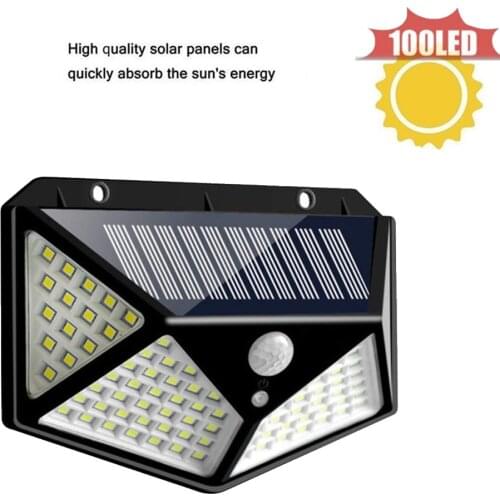 PIR Solar Powered LED Wall Lamp 100 LED/LEDs Lights Wall Light Ray/Motion Sensor Light Motion Detection Path Garden Yard light 4
