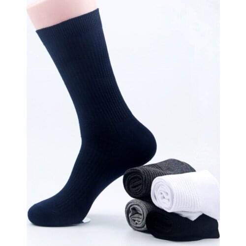 Socks Black White Mens Solid Color 100 Cotton Socks Long Mens Casual Dress Men Socks Business Casual Breathable Soks Sox Male