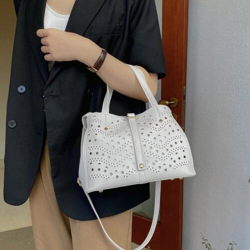 2021 New Fashion Hollow-carved Design Handbags High Quality PU Leather Women Shoulder Crossbody Bags Branded Ladies Tote Bag