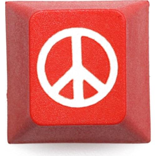 Novelty cherry profile dip dye sculpture pbt keycap for mechanical keyboard laser etched anti war sign r1 1x purple red blue