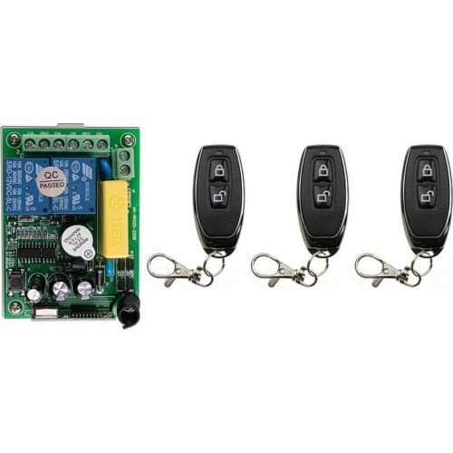 New AC220V 10A 2CH 2Channe RF Wireless Remote Control Switch teleswitch With 3*metal Transmitter For Learning code