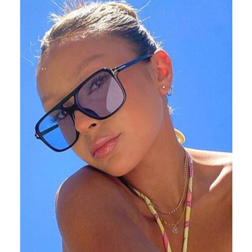 Fashion Glasses Internet Popular Luxury Sunglasses Women Trendy Big Square Models Sun Glasses Yellow Blue Green Shades Okulary