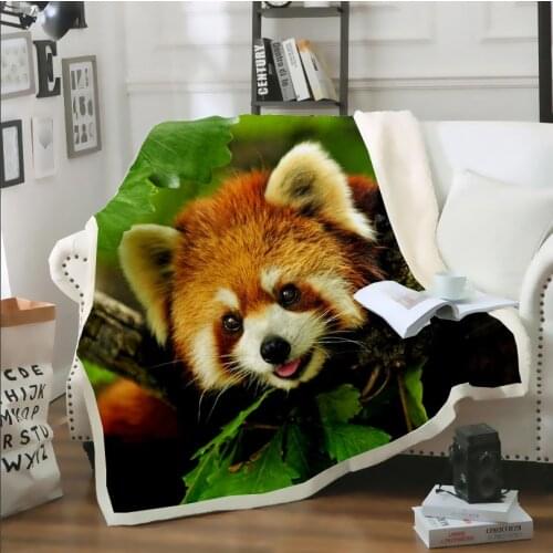 SONSPEE 3D Print Cute Animal Red Panda Big CAT Blanket Sofa Bed Chair Rest Bedding Home Indoor Decor Supply Adult Kids A1110