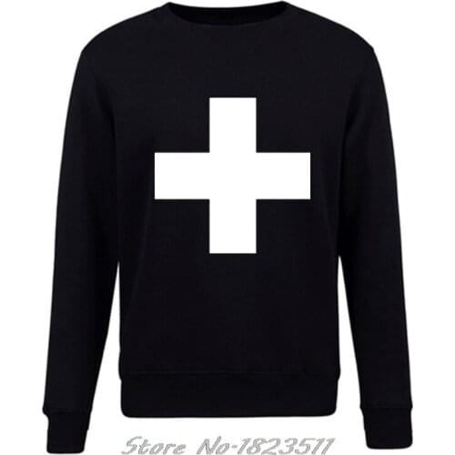 Autumn Winter Fleece pullover Hoodie Swiss Switzerland Suisse Flag White Cross Red Cross Sweatshirt hip hop Jacket Tops