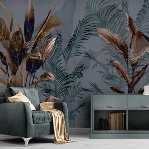Custom 3D Photo Wallpaper For Bedroom Walls Modern Abstract Retro Hand Painted Tropical Rainforest Plant Mural Papel De Parede