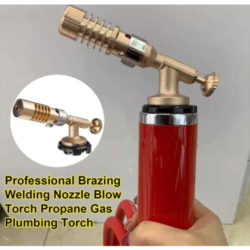 Portable Welding Torch Gas Flame Gun Nozzle High Temperature Propane Plumbing Heating Adapter Outdoor Camping BBQ Cooking Tool