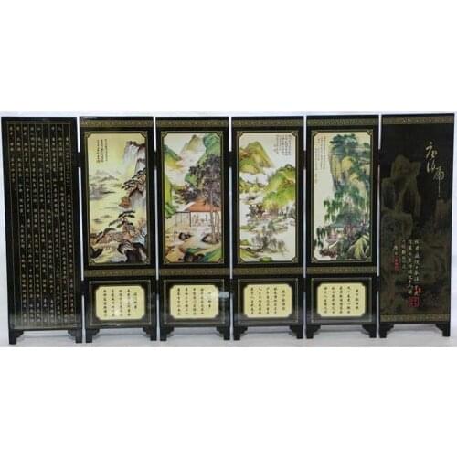 Furnishing articles lacquer crafts tong pak fu landscape small screen with Chinese characteristics