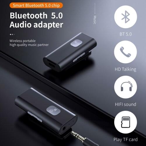Bluetooth Receiver 5.0 TV Headphone Audio Music Wireless Bluetooth 5.0 Adapter Hands-free Call Support TF Card For Car Kit