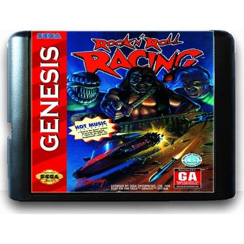 Rock N'Roll Racing for 16 bit Sega MD Game Card for Mega Drive for Genesis Video Game Console PAL USA JAP