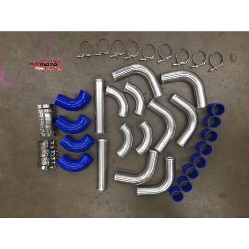 2" 51MM Aluminum Universal Intercooler Turbo Piping + hose + T-Clamp Kit Brand New